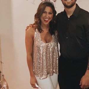 Gold Sequin Razor Back Tank